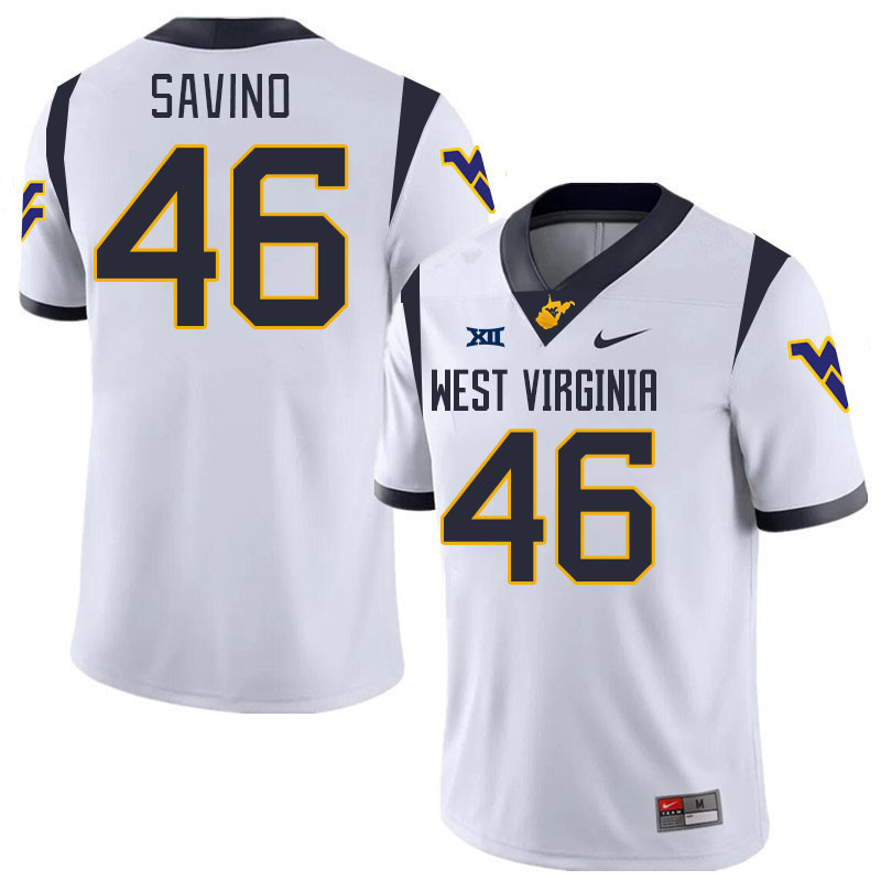 #46 Luke Savino West Virginia Mountaineers College 2024 New Uniforms Football Jerseys Stitched Sale-White